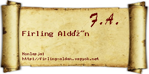 Firling Aldán névjegykártya